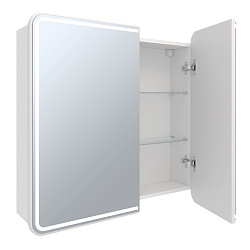 Зеркальный шкаф/LED-подсветка/ИК выключатель на взмах/ (80*80см) Asti /AQUA DE MARCO