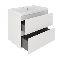 Тумба подвесная ASTRA 70 /2ящ/белая/раковина Астория Florentina/AQUA DE MARCO