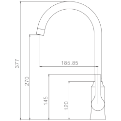 Смеситель для кухни, латунь, черный HB70652-7