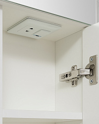 Зеркальный шкаф/белый/с подсветкой(100см)Olivia/AQUA DE MARCO