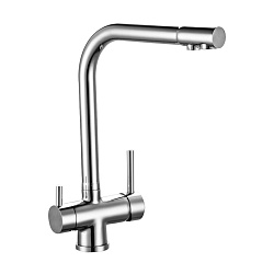 Смеситель для кухни с подключением к фильтру питьевой воды, высота излива 32 см, длина 25 см, латунь