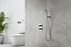 Встраиваемый термостатический смеситель с гигиеническим душем, латунь/хром LM7820C