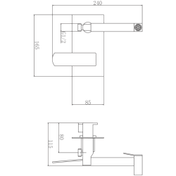 Гигиенический душ, латунь, черный/хром HB55548-7