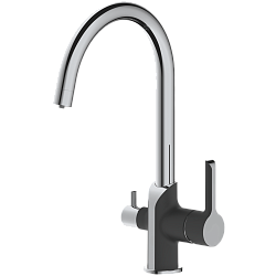 Смеситель для кухни с подключением фильтра, латунь, черный/хром HB76805-7