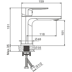 Смеситель для раковины, B10678-3