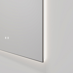 Зеркало LED VLM-4F100BG-2 1000х800 c сенсорным выключателем, антизапотевание, брашированное золото, 