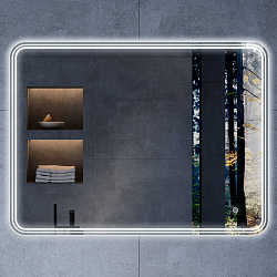 Зеркало LED VLM-3MA800 800х600 c сенсорным выключателем и диммером, , шт