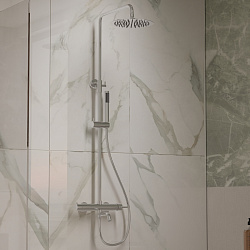 Душевая стойка Villa VSFS-1VL1CH с изливом, 25см верх. душ из нерж. стали, хром, , шт