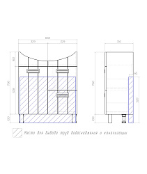 Тумба Diana 2-700 (Балтика 70) напольная