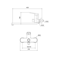 Cмеситель для ванны с длинным изливом и керамическим дивертором, Esper, IDDIS, ESPSB00i10WA