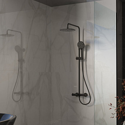 Душевая стойка Rondo VSFS-1R1MB с изливом, черный матовый, , шт