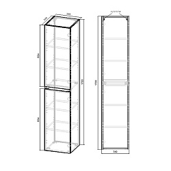 Шкаф Fine VSC-2NF170GW подвесной, 1700*350*350, G.White, , шт