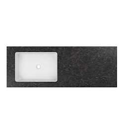 Столешница из натурального мрамора с интегрированной раковиной VWTB-4LX140VB-L, левая,черный Версаче