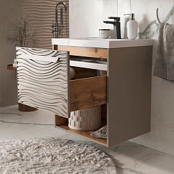 Тумба подвесная Gleam 60.1Y с нишей, амарок/дуб вотан (78857(60))