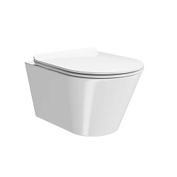 Унитаз Plaza Modern/Плаза Модерн подвесной безободковый с системой смыва RIM UP+, белый глянцевый