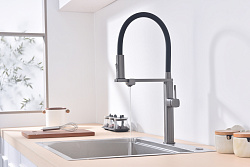 Смеситель для кухни Vincea VKF-119GM, вороненая сталь, , шт