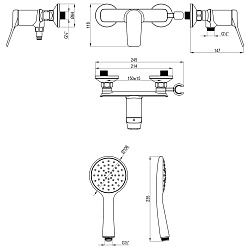 ORTUS Смеситель для душа, латунь/хром, LM11303C