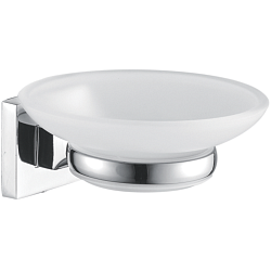 Мыльница стеклянная, хром HB8602