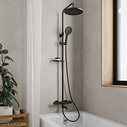 Удлинитель штанги для душевой системы, круглый, черный матовый, Ideal Spa, Milardo, ILS30BRM38