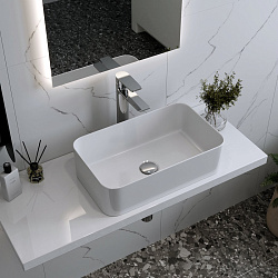 Corpa Nera Grossi/Гросси 48 раковина накладная узкая, белый