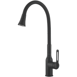 Смеситель для кухни, гибкий излив, нержавеющая сталь, черный HB42830-7 