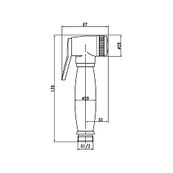 Лейка гигиенического душа, латунь/золото, блистер