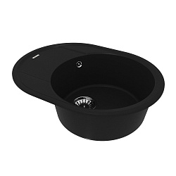 LACHA 620 Мойка кухонная из кварцгранита цвет: антрацит  комплектация: крепеж, сливная арматура с пе