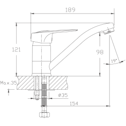 Смеситель для кухни, латунь, хром HB4537