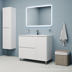 Тумба напольная, белая, 100 см, Edifice, IDDIS, EDI10WFi95. Ум.0101000i28