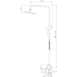 Душевая система, тропический душ, латунь, черный, HB24816-7