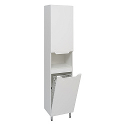 Шкаф-пенал/прав/белый/напольный/с корзиной д/белья ViktoriaAQUA DE MARCO