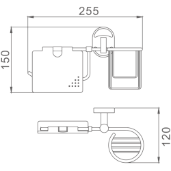 Держатель для туалетной бумаги, с подставкой, хром HB1903-1