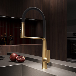Смеситель для кухни Vincea VKF-118BG, брашированное золото, , шт
