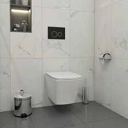 Corpa Nera Bosso/Боссо клавиша смыва, двойной смыв, черный матовый/хром