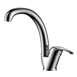 Смеситель для кухни с поворотным изливом, высота излива 20 см, длина 21 см, латунь/хром