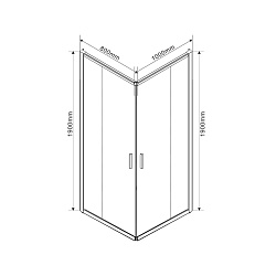 Душевой уголок Garda VSS-1G8010CLB, 1000*800, черный, стекло прозрачное, , шт