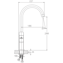 Смеситель для кухни, латунь, хром HB70577