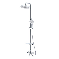 Душевая система с тропическим душем без излива, хром
