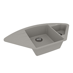 IRKANA 980 Мойка кухонная из кварцгранита цвет: грей комплектация: крепеж, сливная арматура с перели