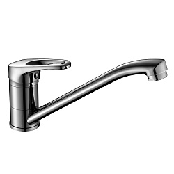 Смеситель для кухни с поворотным изливом, высота излива 12 см, длина 22 см, латунь/хром