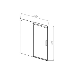 Душевая дверь Como-N VDS-4CN150CL, 1500, хром, стекло прозрачное, , шт