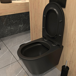 Corpa Nera Viotti/Виотти унитаз подвесной безободковый, быстр.сиденье с микролифтом, черный матовый