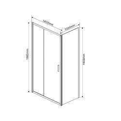 Душевой уголок Garda VSR-1G1014CLB, 1400*1000, черный, стекло прозрачное, , шт