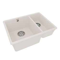 SINARA 550.2-U Мойка кухонная из кварцгранита цвет: жасмин  комплектация: крепеж, сливная арматура с
