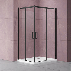 Душевой уголок Dice VSS-4D900CLB, 900*900, черный, стекло прозрачное, , шт