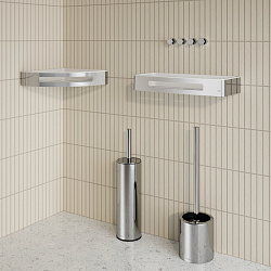 Полка угловая, хром, нержавеющая сталь, полир., IDDIS, SHE11SPi44