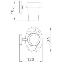 Держатель стакана матовое стекло, хром HB1906