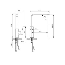 ВЫВОД Смеситель для кухни, Bridge, IDDIS, BRDSB00i05