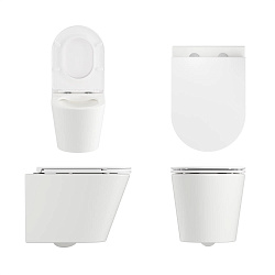 Унитаз подвесной Pragma Olako, белый глянцевый, безободковый, OLK1.GWWR.019