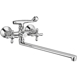 Смеситель для ванны, длинный излив, латунь, хром HB2225